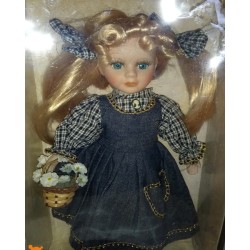 GRACE Porcelain Doll,  Handcrafted 16"  Collector's Edition With Stand